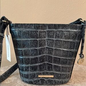 Brahmin Black Croc-Embossed Women's Bag